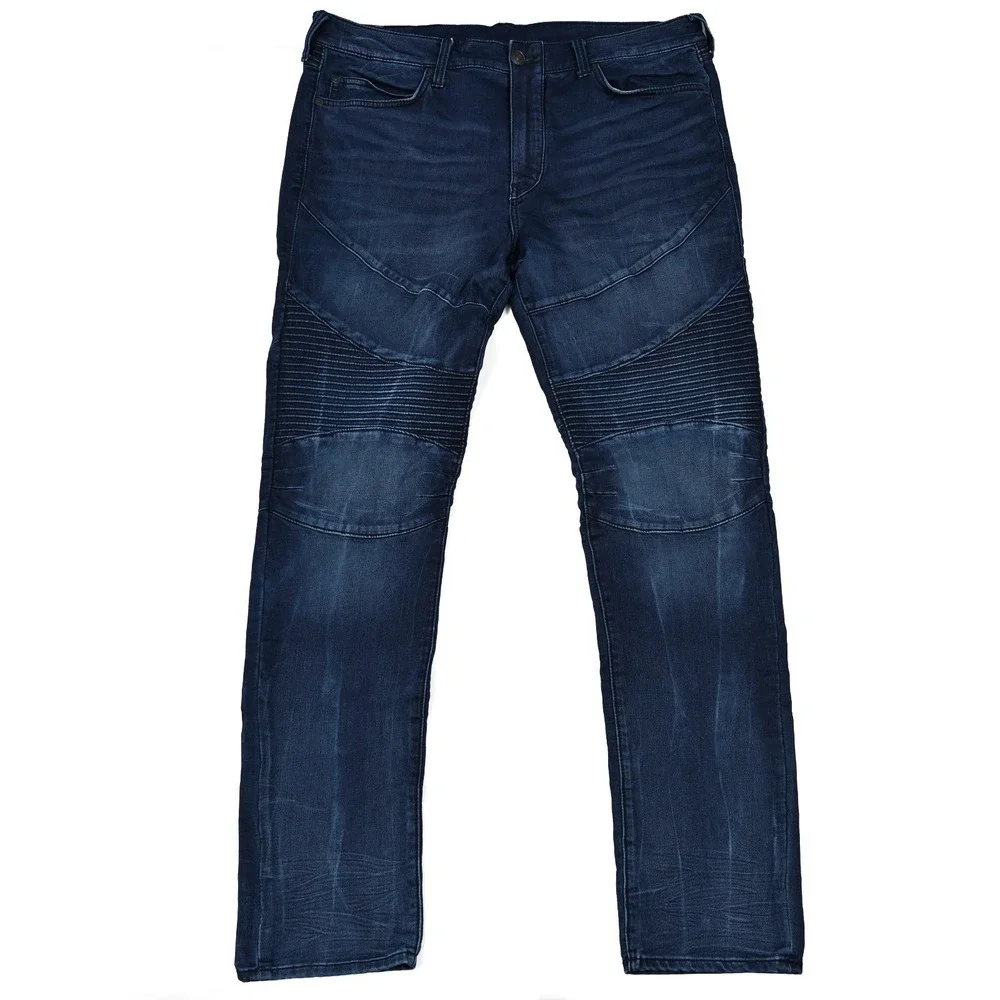 True Religion Men's Rocco Relaxed Skinny Jeans Size 38 Moto Ribbed Biker Hip Hop